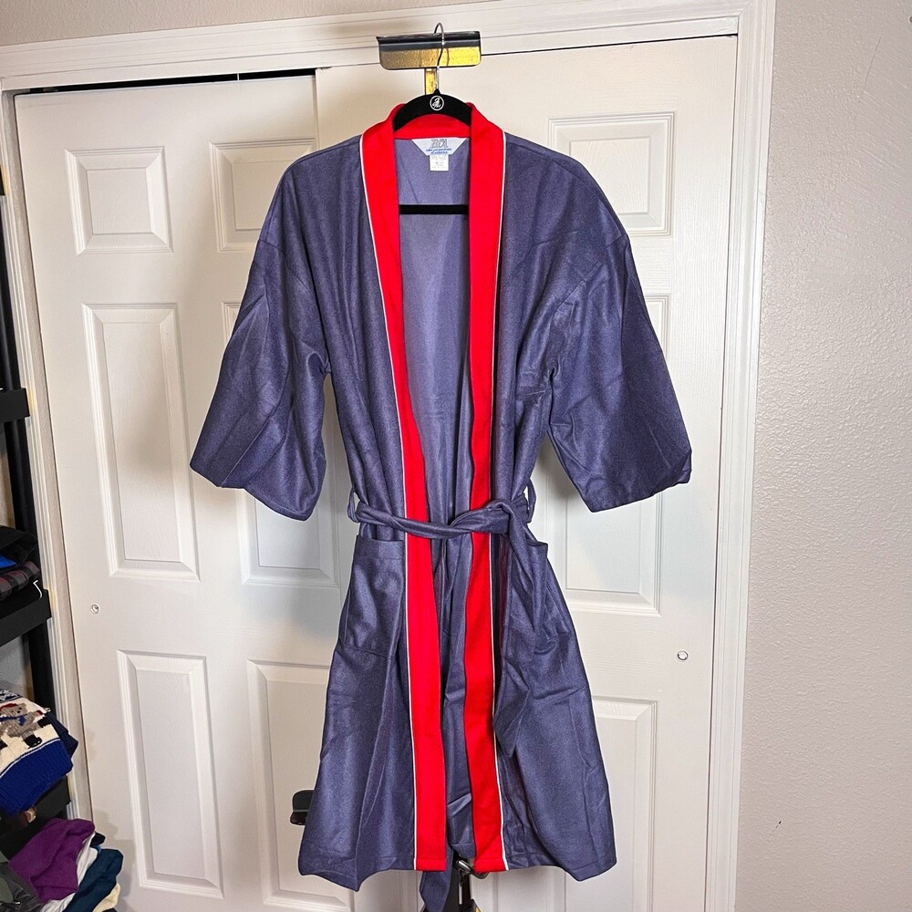 Vintage Robe Corporation Of America Men Robe Jade With Red Trim One Size 70s